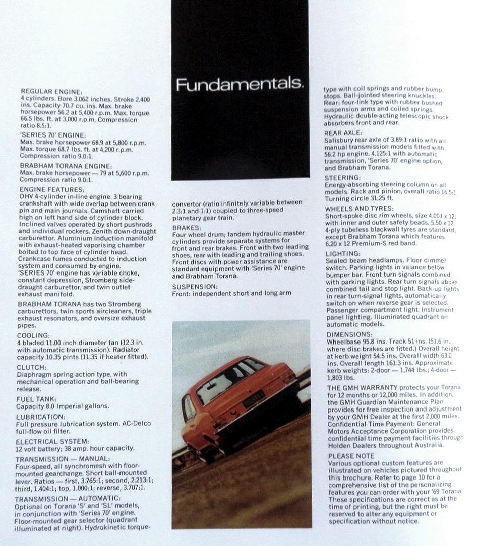 1968 Holden HB Torana Brochure Page 10